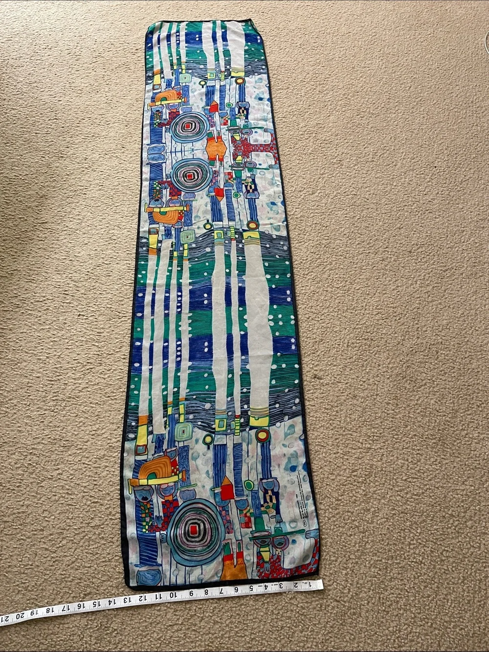 Abstract Blue & Green Vertical Wall Tapestry - Modern Artistic Accent
